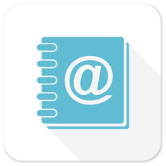 address book blue flat icon