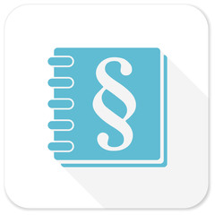 law blue flat icon