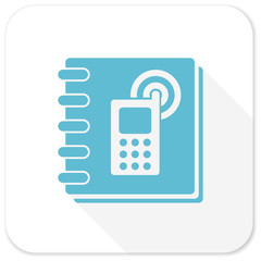 phonebook blue flat icon
