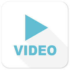 video blue flat icon