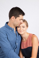 Romantic couple with fond touch