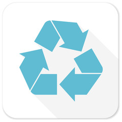 recycle blue flat icon