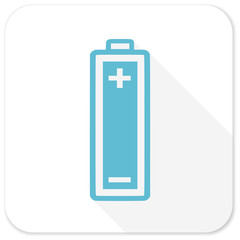 battery blue flat icon