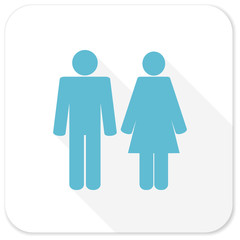 couple blue flat icon