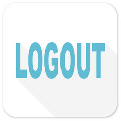 logout blue flat icon