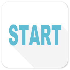 start blue flat icon