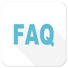 faq blue flat icon