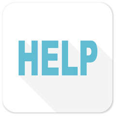 help blue flat icon