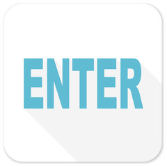 enter blue flat icon