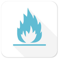 flame blue flat icon