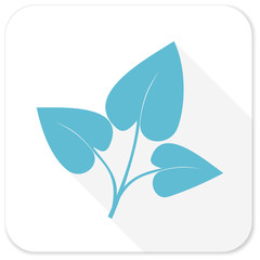 Obraz premium leaf blue flat icon