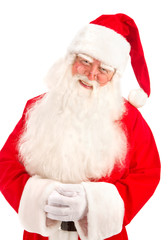 Santa Claus has a Great Beautiful Beard  on the White Background