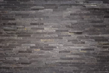 Keuken foto achterwand Steen Zwarte leisteen muur textuur en achtergrond