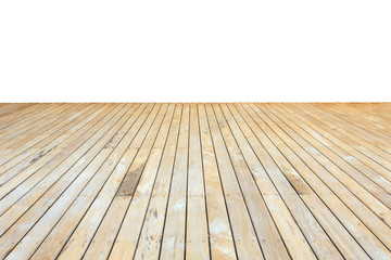 Wooden decking and flooring isolated on white background