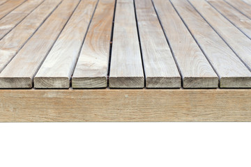 Close up old grey wooden flooring isolated on white