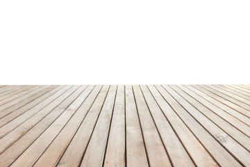 Wooden decking and flooring isolated on white background