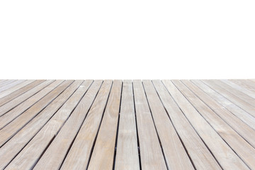 Wooden decking and flooring isolated on white background