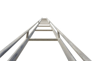 Close up high steel ladder isolated on white © SKT Studio