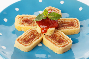 Bolo de rolo (swiss roll, roll cake) Brazilian dessert