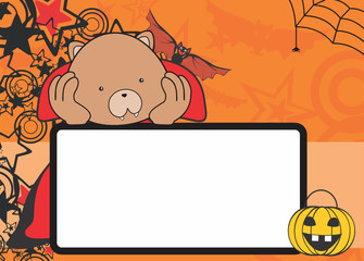 cute teddy bear dracula costume copyspace in vector format 