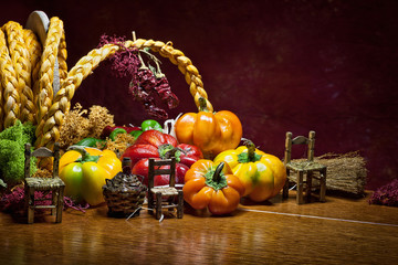 Arc of chillies and peppers