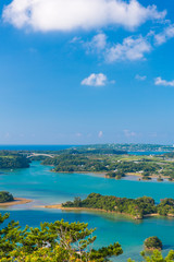 沖縄県　名護　嵐山展望台からの眺め