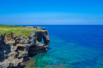 沖縄県　万座毛の景色