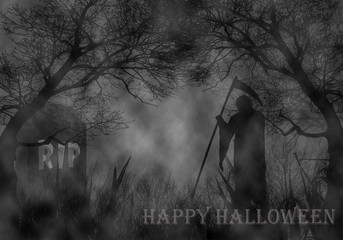 Halloween theme of dark forest