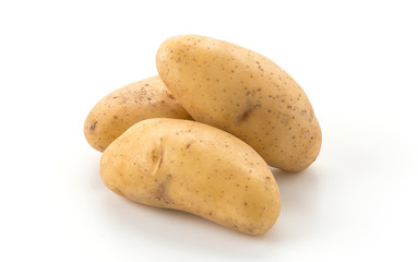 fresh potato on white background