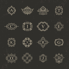 Set of Vintage Frames for Luxury Logos for cafe, shop, store