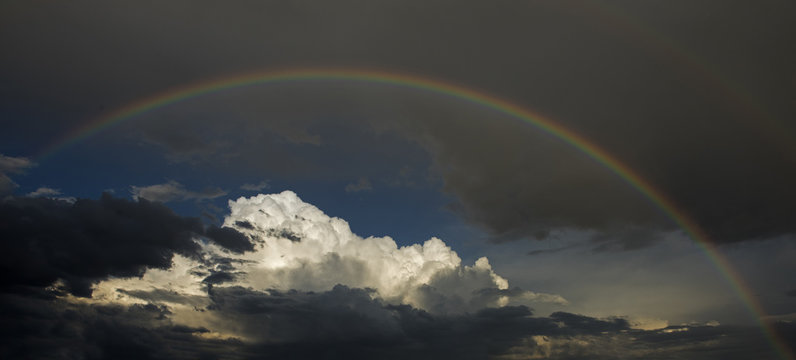 rainbow over storn clouds