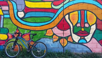 Naklejka premium Sztuka ulicy w Santiago