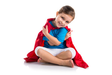 Girl dressed like superhero