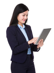 Beautiful Businesswoman use of the tablet pc