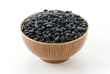 black beans on white background