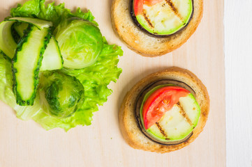 Appetizer with zucchini and eggplant