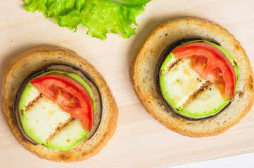 Appetizer with zucchini and eggplant