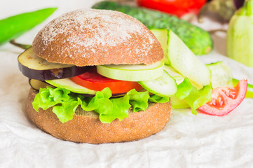 Burger with vegetables