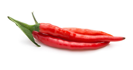 fresh and spicy cayenne on a white background