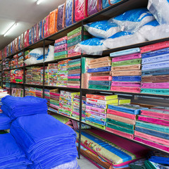 warehouse of towel softness fluffy fiber fabric of textile