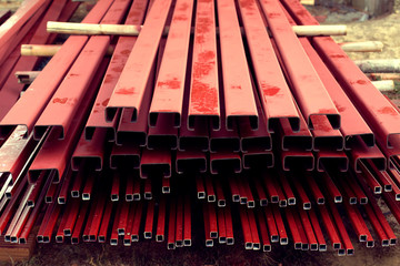 pile of steel bar for building construction