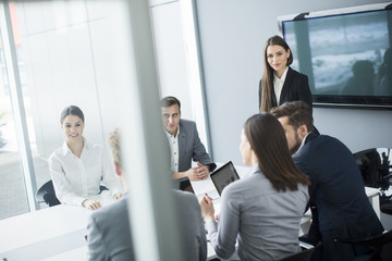 Young people working in the office