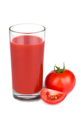 fresh tomato juice isolated