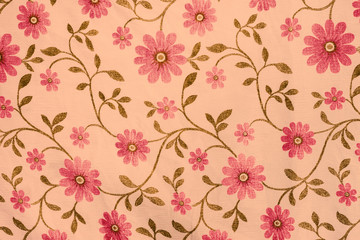 texture, print and wale of fabric in beautiful floral pattern