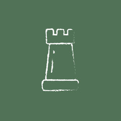 Chess icon drawn in chalk.