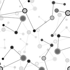 Abstract network, gray background, technology communication, molecule structure. Vector illustration. Eps 10