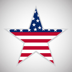 USA flag in star shape. Vector illustration. Eps 10