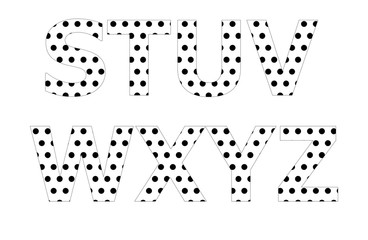 Polka dot pattern on english character
