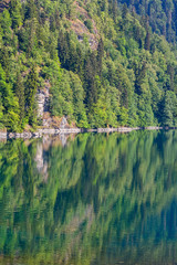 Scenery view of colorful mountain lake