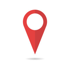 Red geo pin as logo. Geolocation and navigation